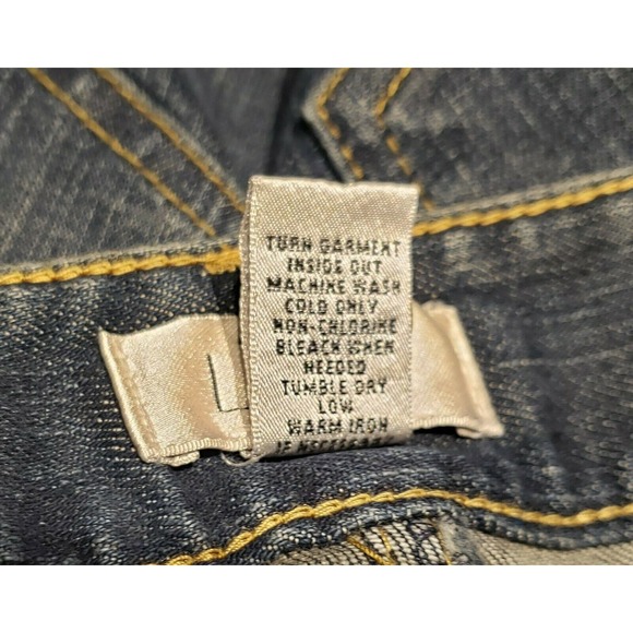 Ann Taylor Loft Gold Embroidered Blue Jeans 12 Bootleg Boot Cut EUC - Picture 5 of 5